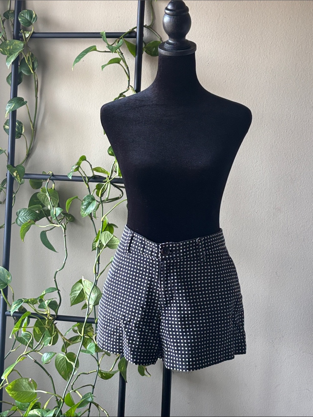 Old Navy Black and White Polka Dot High-Waist Shorts